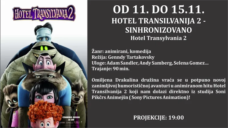Bioskop Doma kulture • Ponuda okt - nov 2015.